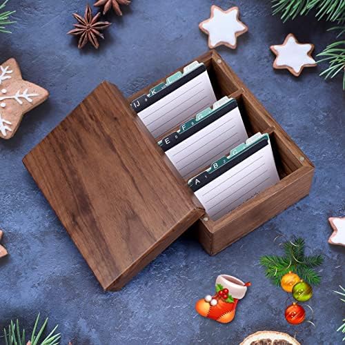 MaxGear Walnut Wood Business Card Organizer for 2.2" x 3.5" Cards