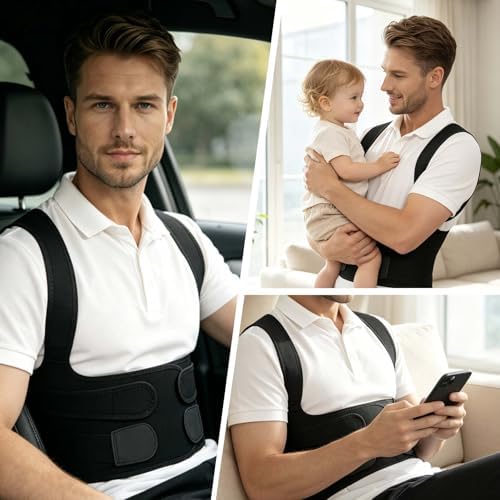 Back Brace Posture Corrector for Women and Men Upgraded Dynamic Traction Correction System Adjustable Shoulder Support Straightener Helps Reduce Upper Lower Back Pain Suitable for Hump Scoliosis Black XX-Large
