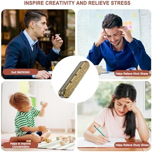 EDC Fidget Slider Metal Fidget Toys Adults Stress Relief ADHD(Bronze)
