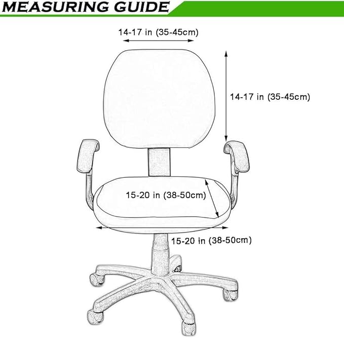 Smiry Stretch Jacquard Office Computer Chair Covers, Removable Washable Universal Desk Rotating Chair Slipcovers Protector, Seat + Backrest Cover, Emerald Green