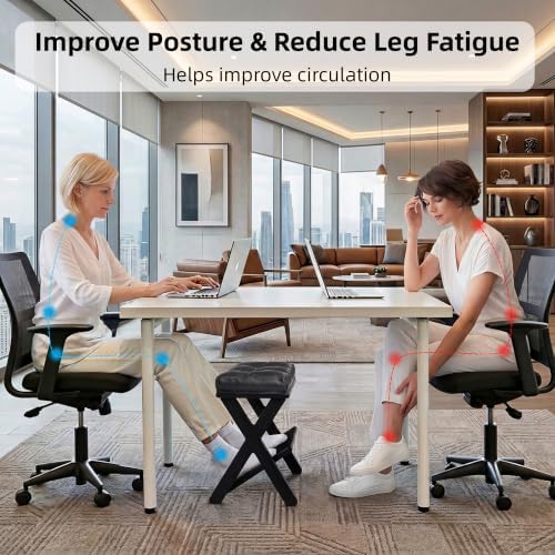 Foot Rest Under Desk at Work, Solid Wood Double Step Footrest