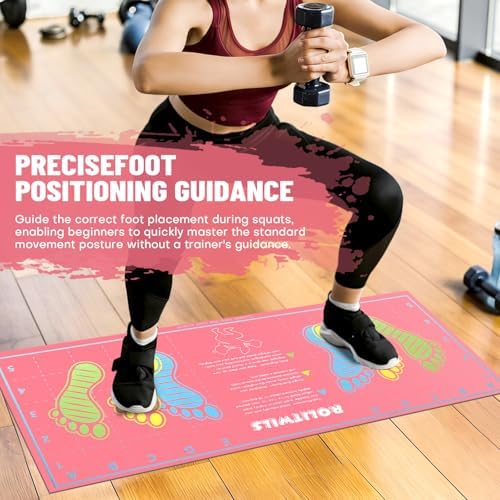 31.5'' X 13.8'' Anti-Slip Squat Mat with Foot Position Guides, Professional-Grade Exercise Mat Perfect for Squats, Leg Training and Lunges, Enhancing Muscle Activation, Versatility and Safety for Home Fitness Enthusiasts