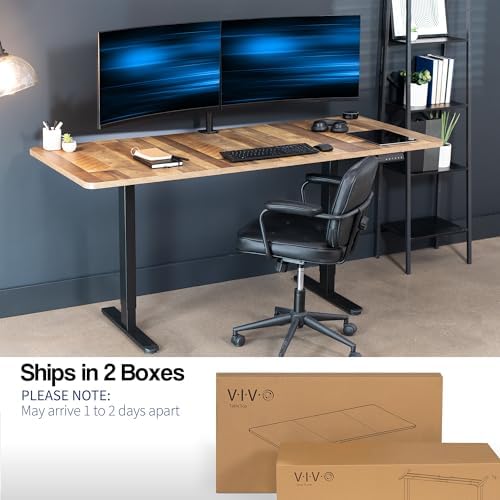 VIVO Reclaimed Wood 71 x 30 in Standing Desk, DESK-KIT-E2B7P