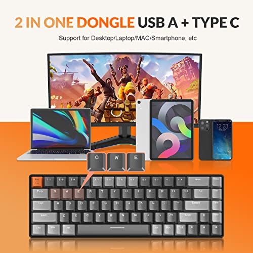 MAGIC-REFINER RK68 Compact 68 Keys Wireless Mechanical Gaming Keyboard