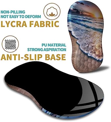 Hokafenle Ergonomic Mouse Pad Wrist Support with Massage Design, Wrist Rest Pain Relief Mousepad with Memory Foam&Non-Slip PU Base, Mouse Pads for Wireless Mouse & Desk (12x8 inch,Sunrise Beach)