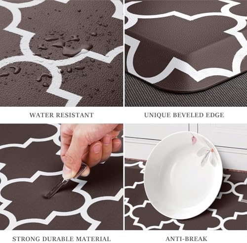 WISELIFE Anti Fatigue Floor Mat, 17.3" x 28", 4/5 Inch, Chocolate