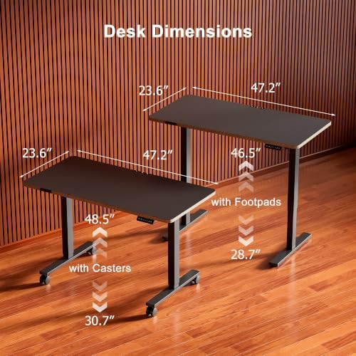 48 Inch Standing Desk with USB-C Port, Cable Management
