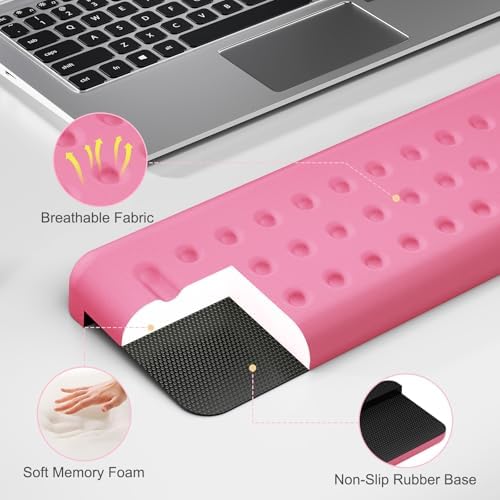 Leolee L-Shaped Desk Long Wrist Rest Elbow 60CM, Pink Arm Rest for Desk
