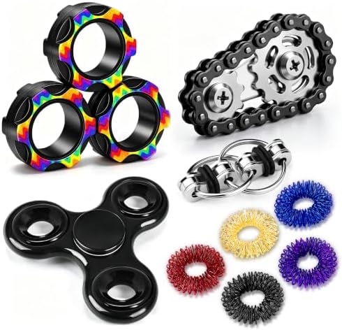 11 Pcs Metal Fidget Toys for Adults Teens Quiet Office Desk Cool Gadget