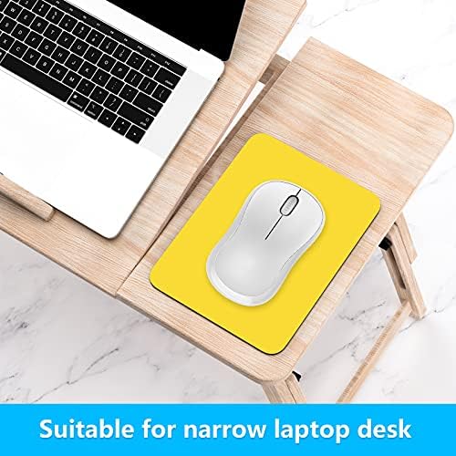 Dapesuom Small Mouse Pad, 6 x 8 Inch Thick Rubber Premium-Textured Non-Slip Portable & Washable Mini Mouse Mat for Women Men Wireless Laptops Keyboard Tray Gaming Work Computer Office Travel, Yellow