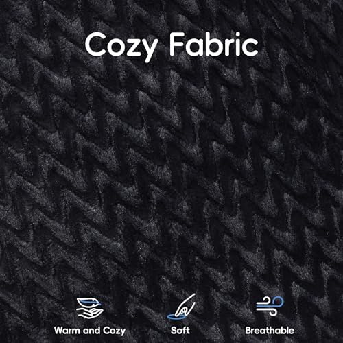 Hobestluk Adult Bean Bag Chair Memory Foam Faux Fur, Chevron Black Medium