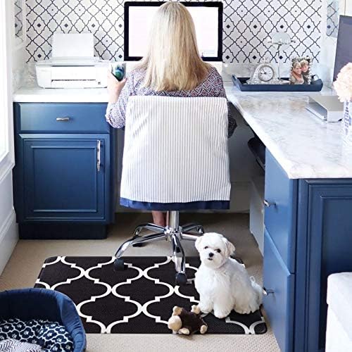 Carvapet Anti Fatigue Kitchen Mat 2 Piece Set Black Moroccan Mats for Floor