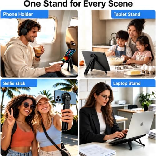 Portable Laptop Stand for Desk, Magnetic Phone Holder&Tablet Stand
