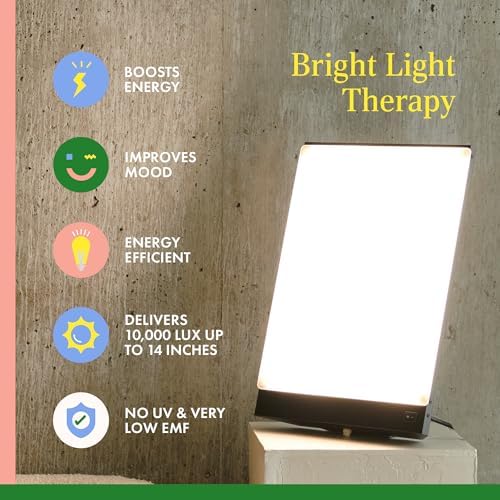 Northern Light Technologies Boxelite - 10000 Lux Light Therapy Lamp - Full Spectrum Lightbox Therapy Light for Natural Mood and Energy Enhancement, Sunlight Desk Lamp, Black