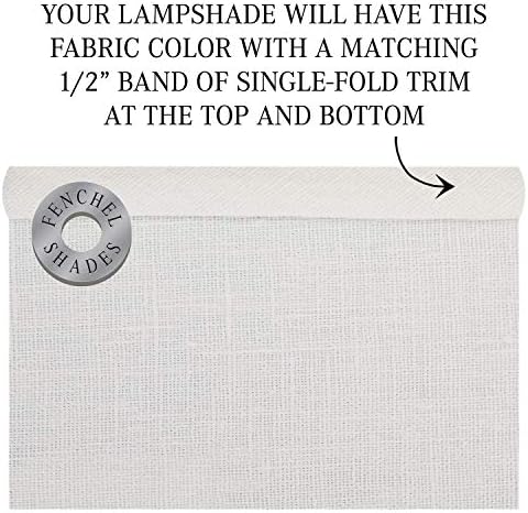 FenchelShades.com Lampshade 6" Top Diameter x 10" Bottom Diameter x 8" Slant Height 6x10x8" with Spider Attachment Diameter 0.4 Inch for Lamps with a Harp (Designer Linen Off White)