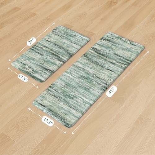 KIMODE Kitchen Mats Cushioned Anti Fatigue, Abstract Kitchen Rugs Sets of 2