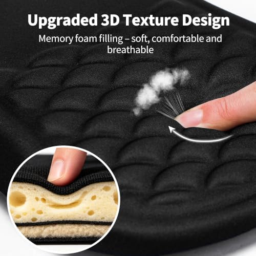 Ergonomic Mouse Pad with Wrist Rest, 8° Memory Foam Wrist Support