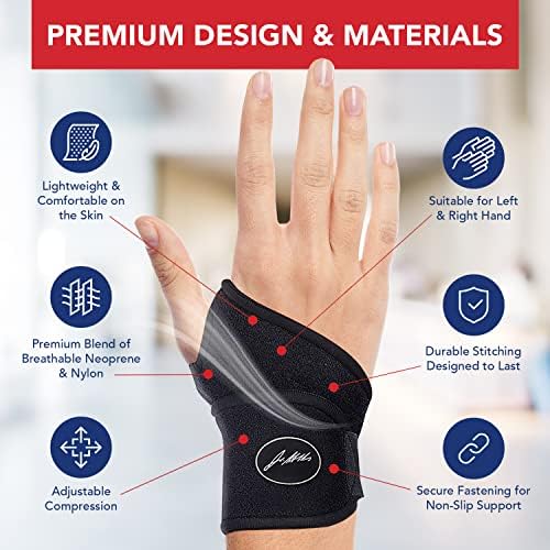 Doctor Developed Wrist Brace - Wrist wrap for Carpal Tunnel Arthritis,Tendonitis, Hand Support - Ideal for Fitness, Weightlifting - Handbook included (Black(Pack of 1), Wrist Brace)
