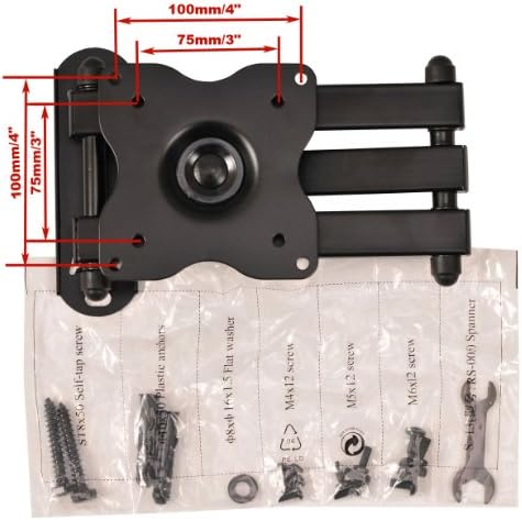 VideoSecu TV Wall Mount Monitor Bracket with Full Motion Articulating Tilt Arm 15" Extension for Most 27" 30" 32" 35" 37" 39" 40" LCD LED TVs with VESA 200x200 ML14B WS2 (Pack of 2)