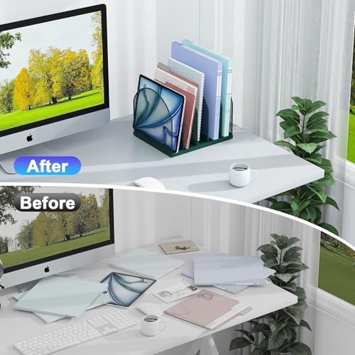 gianotter Desktop File Organizer with 5 Compartments