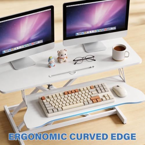 37" Height Adjustable Standing Desk Converter, Stand up Desk Riser
