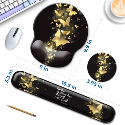 Mouse Pad and Keyboard Wrist Rest Support,Ergonomic Mouse Pad Set