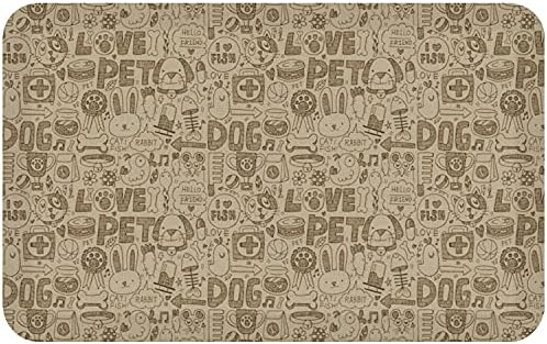 GelPro Designer Anti-Fatigue Comfort Floor Mat, 20 x 32, Pet Graffiti Basset Brown, 106-P-2032-PGBB