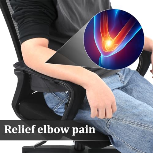 Veemoon 1 Pair Chair Armrest Pads Cushions, Comfort Chair Arm Pillow Cover Soft Armrest Elbow Support, Elastic Strap Easy to Install and Removable for Gaming Computer Dining Bar Chairs, Washable