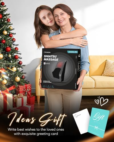 Boriwat Back Massager with Heat, 3D Kneading Massage Pillow for Back, Neck, Shoulder, Leg Pain Relief Deep Tissue, Gifts for Women Men Mom Dad(Dark Gray)
