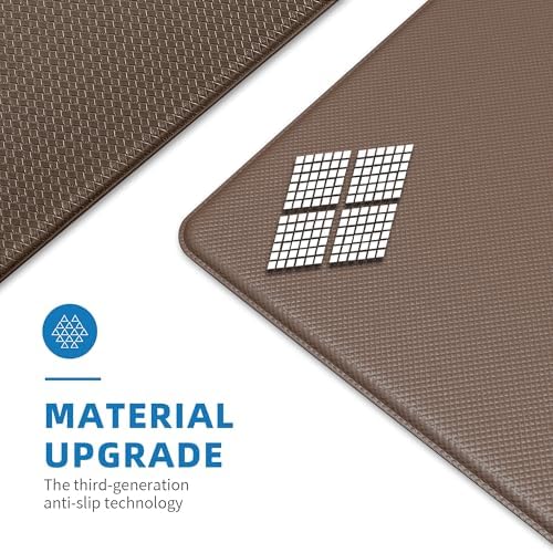 Kitchen Mats for Floor, [2PCS] Anti-Fatigue Kitchen Rugs, Brown