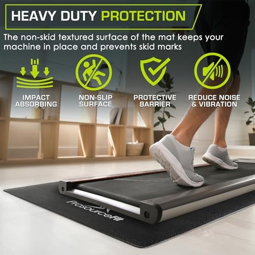 ProsourceFit Exercise Equipment & Treadmill Mat High Density PVC Floor Protector, 3 x 6.5-feet
