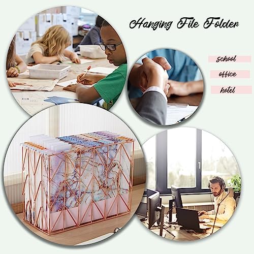 12 Pack Decorative Hanging File Folders, Marble, Letter Size