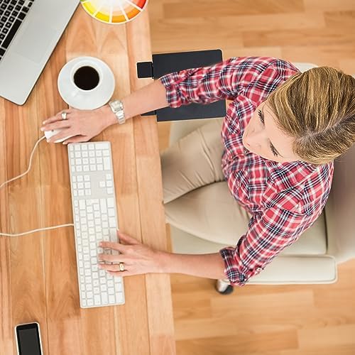 ETHU Compact Foldable Desk Extender Tray with Clamp, 9.4x9, Black