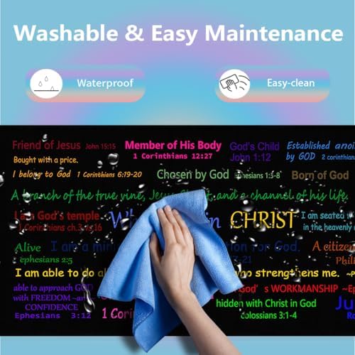 Christian Bible Verse Large Mouse Pad, Who I am in Christ Identity Desk Mat