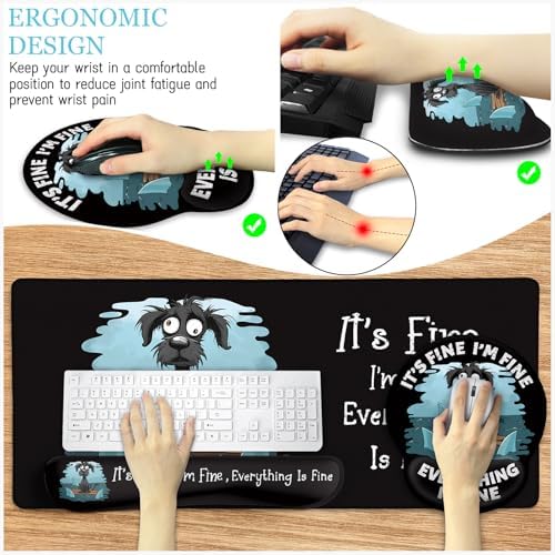LIMKRIAN Funny Dog Mouse Pad Set Large Desk Mat for Desktop Decor, 35.4"