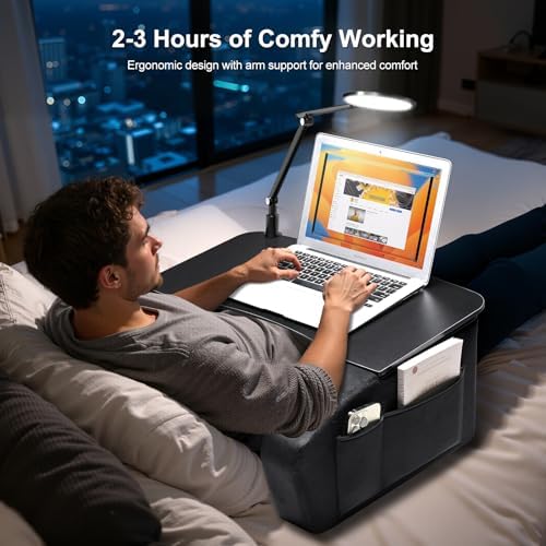 OPTIXCELL Lap Desk with Arm Rest, Ergonomic 17" Laptop Desk for Bed & Couch