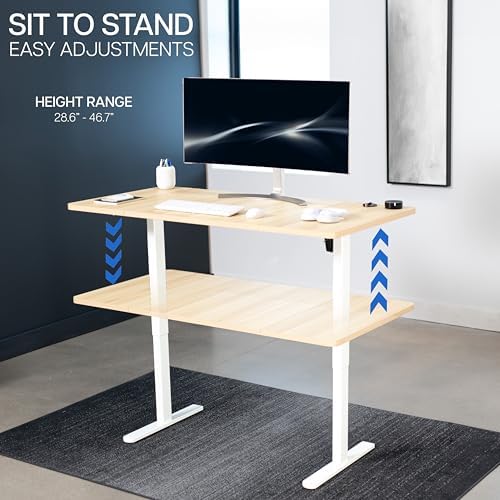 VIVO Light Wood 60 x 30 in Standing Desk, DESK-KIT-0W6C