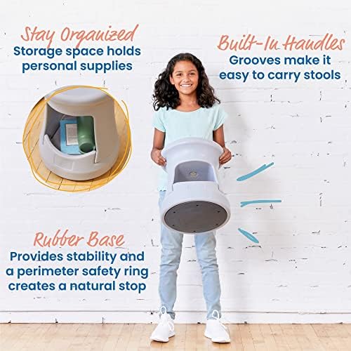 ECR4Kids Active Storage Wobble Stool, 15in Seat Height, Childrens Furniture, Light Grey