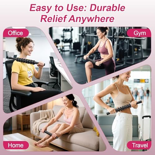 ZanLLW Muscle Roller Stick, Muscle Roller, Liposuction Massage Roller for Lymphatic Drainage, Massager Stick for Relief Muscle Soreness, Trigger Points, Help Exercise Runner Legs, Back Recovery