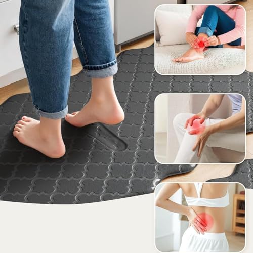 ZYFAB Anti Fatigue Kitchen Mats for Floor PVC Cushioned Standing Desk Mat Non-Slip Kitchen Rug Waterproof Floor Mat for Office Kitchen Sink,Brown,51 * 99cm