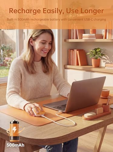 hunart H6 49g Wireless Mouse, Bluetooth & 2.4GHz, Rechargeable, Orange