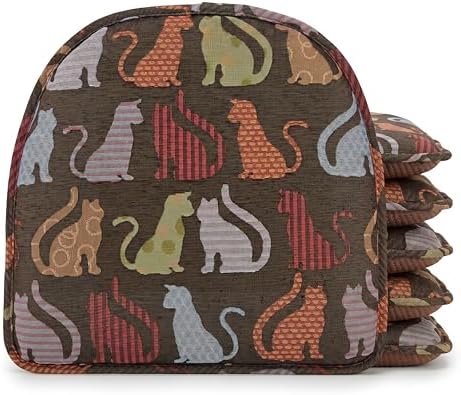 Klear Vu Raindrop The Gripper Non Slip Chair Cushions, Soft & Comfortable Seat Pad, Sitting Pillow for Kitchen, Dining or Office, 6 Count (Pack of 1), Cats