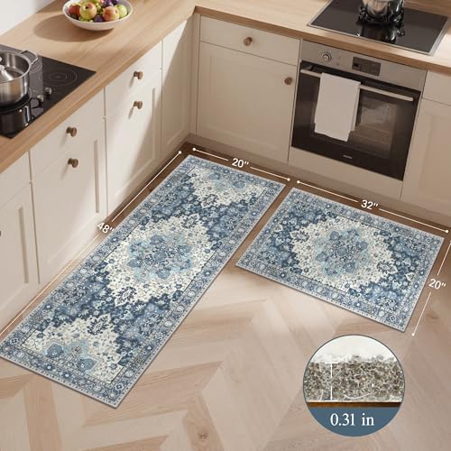 GENIMO Anti Fatigue Kitchen Mats for Floor 2PCS, Cushioned Standing Mats