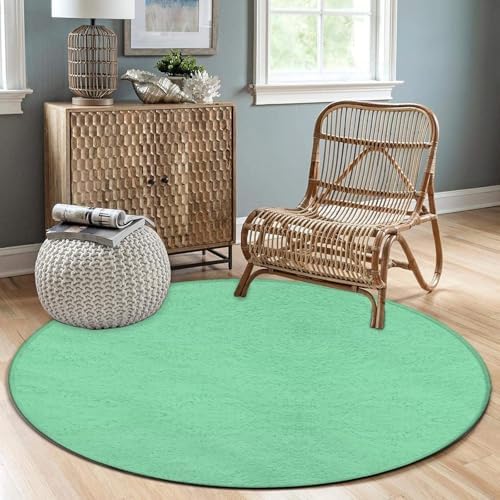 Large Round Area Rug Home Decor Modern Bathroom Rug Kitchen Office Circle Rug for Living Room Sofa Circle Cute Mat Bright Green, 36inch
