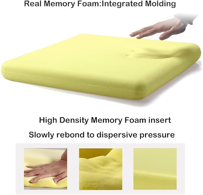 Sigmat Recliner Cushion for Elderly with Memory Foam 20x20x3 Inches Large Square Seat Cushion for Recliner Chair, Floor Pillow, Truck Seat Cushion Camel