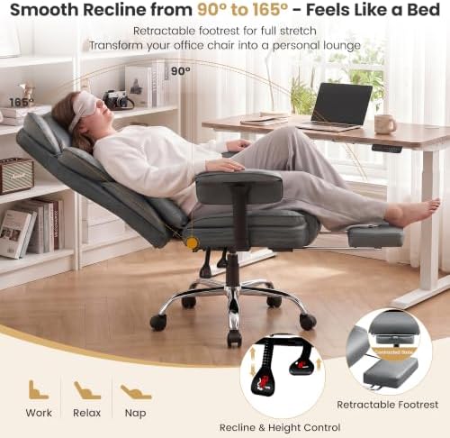 Big and Tall Office Chair 500 lbs, 23.6" Wide Seat,PU Leather