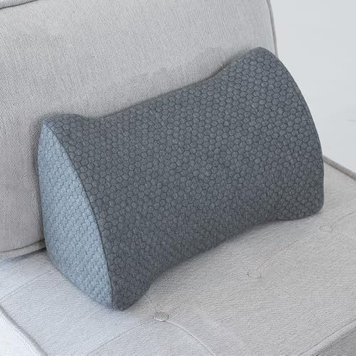 Lumbar Support Pillow Memory Foam Breathable Support for Office Chair, Car Seat, Sofa, Bed - Relieves Back, Spine, Neck Pain for Ergonomic Comfort Gray 22 * 11 * 7.5in