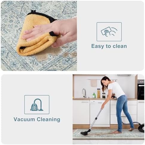KIMODE Anti Fatigue Kitchen Mat, Boho Distressed Kitchen Rugs Sets of 2