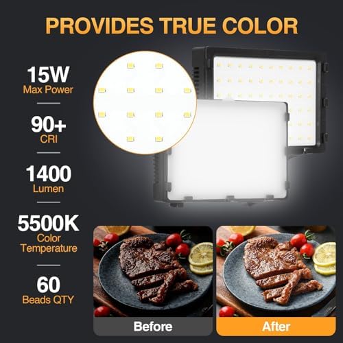 EMART 60 LED Portable Product Photography Light for Tabletop Photo,2-Pack