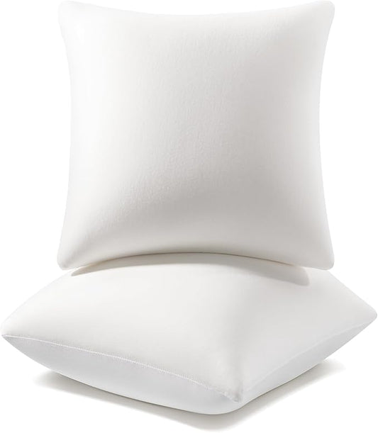 AM AEROMAX 18 ×18 Pillow Insert (Pack of 2) Memory Foam Throw Pillow Insert Sham Square for Decorative Cushion Bed Couch Sofa Without Deform After Longtime Use